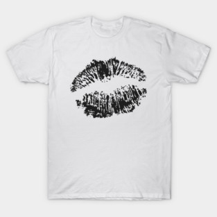 Kiss Smooch Lips Black T-Shirt