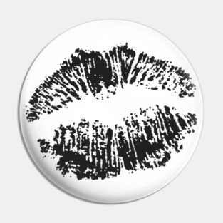 Kiss Smooch Lips Black Pin