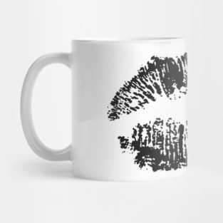 Kiss Smooch Lips Black Mug