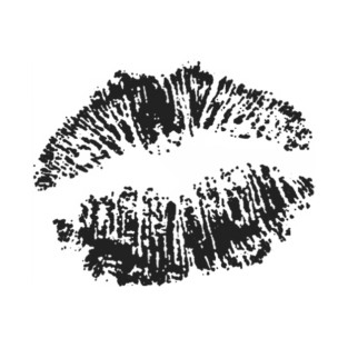 Kiss Smooch Lips Black T-Shirt