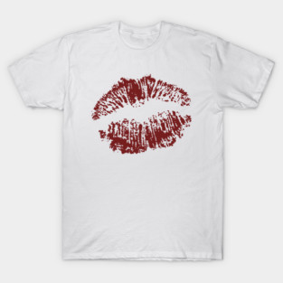 Kiss Smooch Lips Burgundy T-Shirt