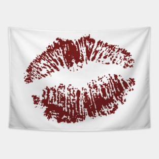 Kiss Smooch Lips Burgundy Tapestry