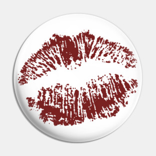 Kiss Smooch Lips Burgundy Pin