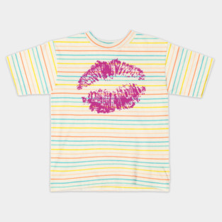 Kiss Smooch Lips Pink Kids T-Shirt