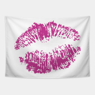 Kiss Smooch Lips Pink Tapestry