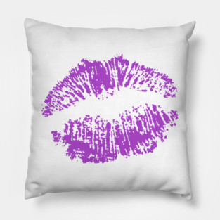 Kiss Smooch Lips Purple Pillow