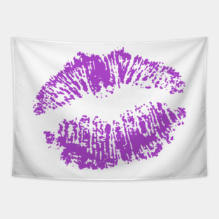 Kiss Smooch Lips Purple Tapestry