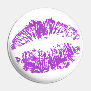 Kiss Smooch Lips Purple Pin