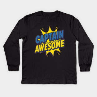 Captain Awesome Kids Long Sleeve T-Shirt