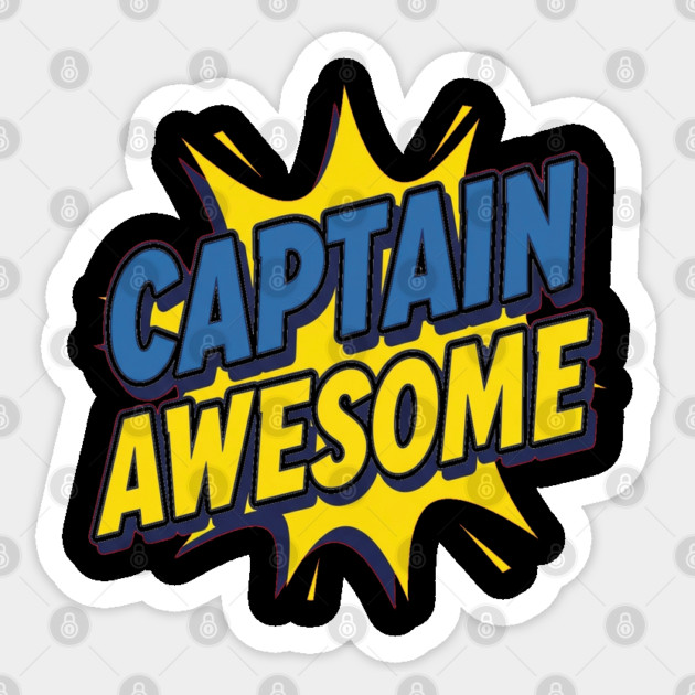 Captain Awesome Sticker by OUTFITPAW