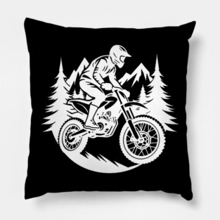 Dirt Bike Motocross Ride On Mountain Pillow