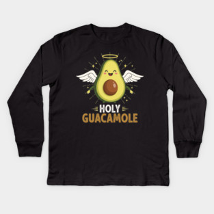 Avocado Guacamole Tee - Holy Guac Saintly Foodie Gift Kids Long Sleeve T-Shirt