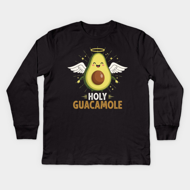 Avocado Guacamole Tee - Holy Guac Saintly Foodie Gift Kids Long Sleeve T-Shirt by OUTFITPAW