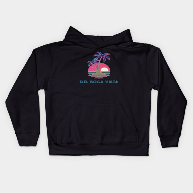 Del Boca Vista Tee - Retirement Community Retro-Wave Kids Hoodie by OUTFITPAW