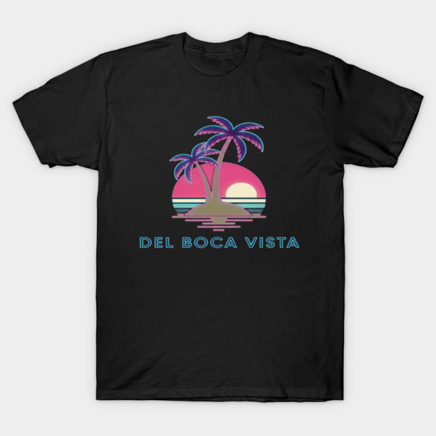 Del Boca Vista Tee - Retirement Community Retro-Wave T-Shirt by OUTFITPAW