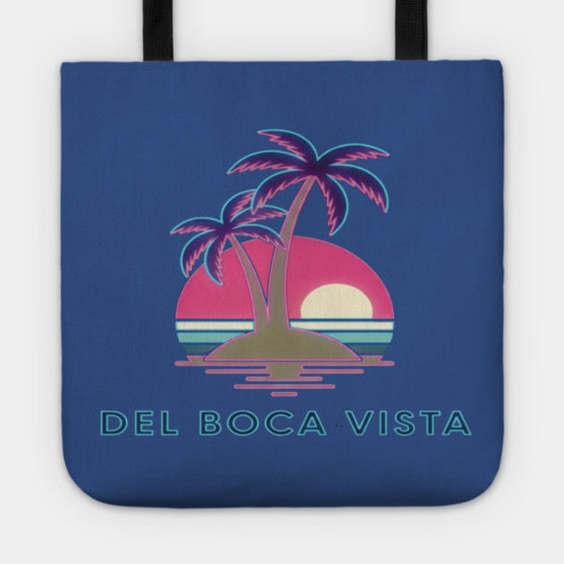 Del Boca Vista Tee - Retirement Community Retro-Wave Tote by OUTFITPAW