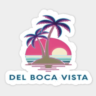 Del Boca Vista Tee - Retirement Community Retro-Wave Sticker