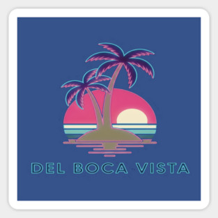 Del Boca Vista Tee - Retirement Community Retro-Wave Magnet