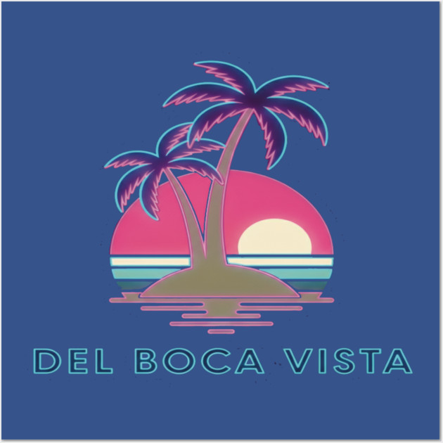 Del Boca Vista Tee - Retirement Community Retro-Wave Wall Art by OUTFITPAW
