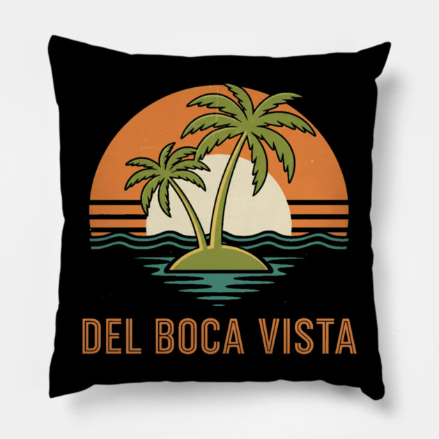 Del Boca Vista Tee - Vintage Palm Tree Condo Life Pillow by OUTFITPAW