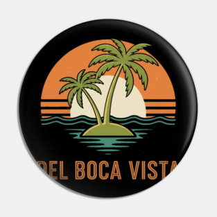 Del Boca Vista Tee - Vintage Palm Tree Condo Life Pin