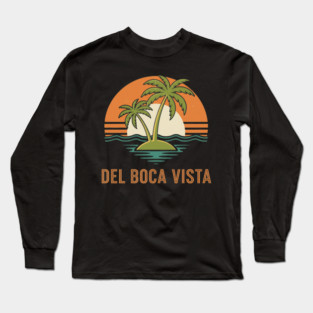 Del Boca Vista Tee - Vintage Palm Tree Condo Life Long Sleeve T-Shirt
