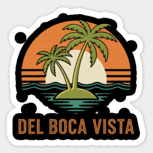 Del Boca Vista Tee - Vintage Palm Tree Condo Life Sticker