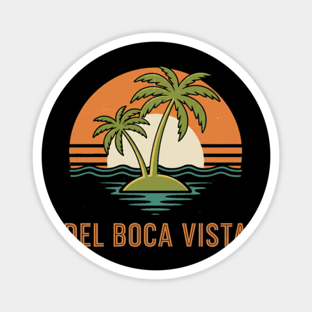 Del Boca Vista Tee - Vintage Palm Tree Condo Life Magnet by OUTFITPAW