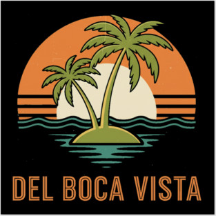 Del Boca Vista Tee - Vintage Palm Tree Condo Life Posters and Art