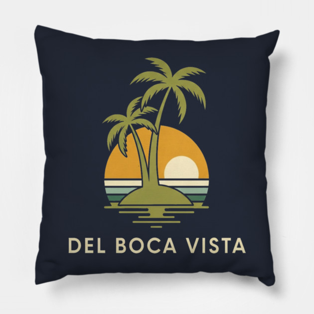 Del Boca Vista Tee - Muted Sunset Retirement Pillow by OUTFITPAW