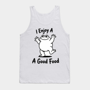 Minimalist Cute Dancing Frog Enjoy Good Food Tank Top