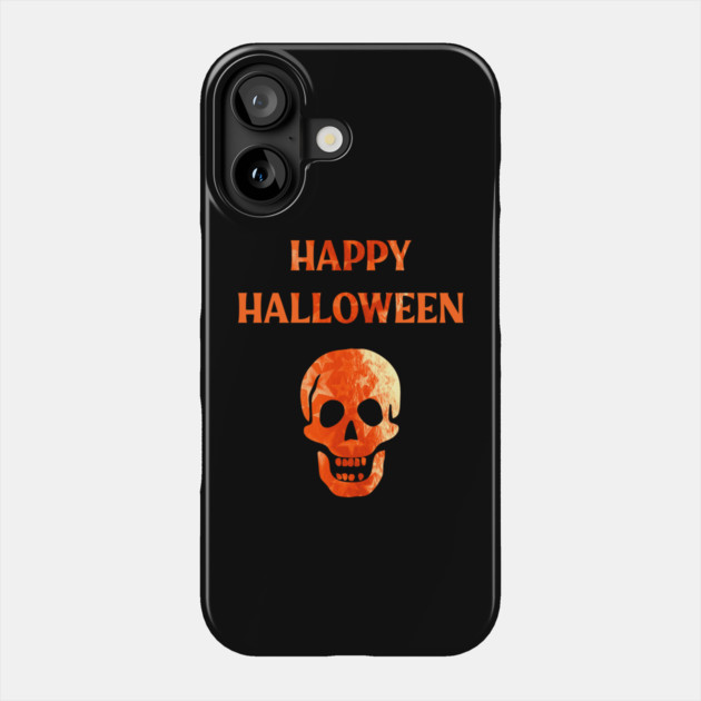 Happy Halloween Laughing Skull Phone Case by Cheeky Witch