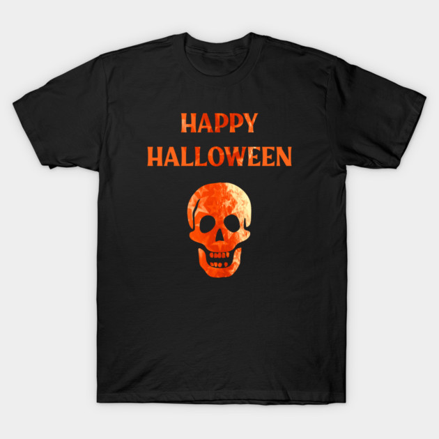 Happy Halloween Laughing Skull T-Shirt by Cheeky Witch