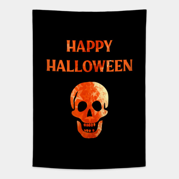 Happy Halloween Laughing Skull Tapestry by Cheeky Witch