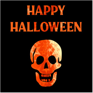 Happy Halloween Laughing Skull Posters and Art
