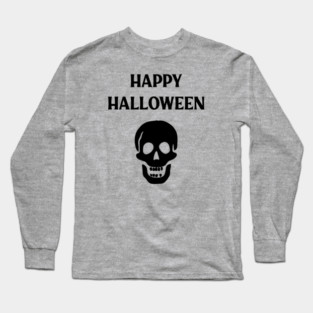 Laughing Skull Happy Haloween Long Sleeve T-Shirt