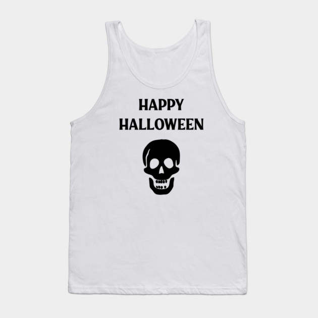 Laughing Skull Happy Haloween Tank Top by Cheeky Witch