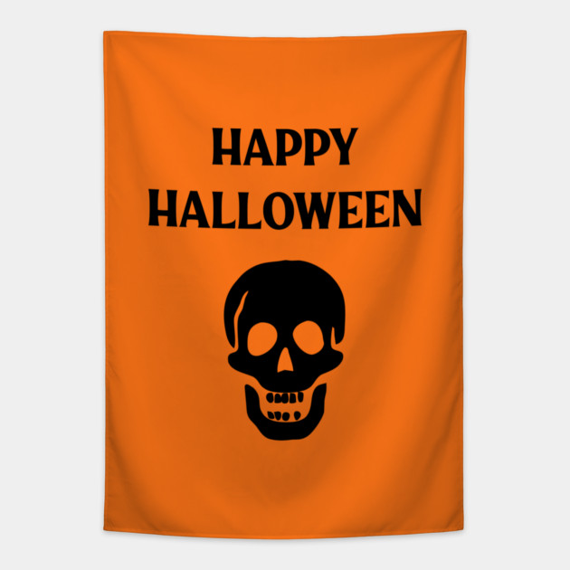 Laughing Skull Happy Haloween Tapestry by Cheeky Witch