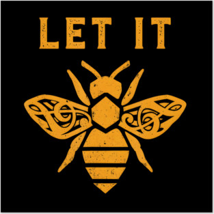 Let It Bee Treble Clef Honey Pun Music Posters and Art