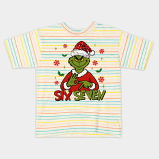 6 7 Six Seven Meme Grinch Christmas Kids T-Shirt