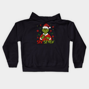 6 7 Six Seven Meme Grinch Christmas Kids Hoodie