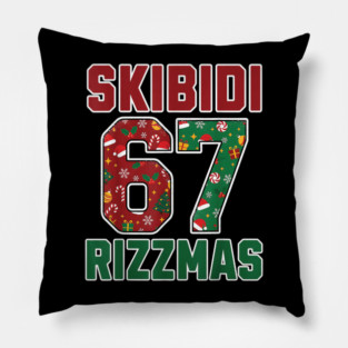 Skibidi Rizzmas Christmas 67 number Pillow