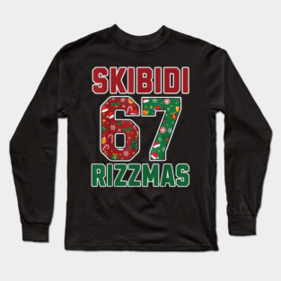 Skibidi Rizzmas Christmas 67 number Long Sleeve T-Shirt