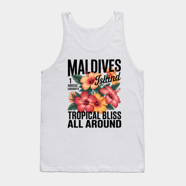 Maldives Island Tropical Bliss Hibiscus Tank Top by norhando