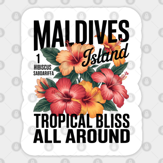 Maldives Island Tropical Bliss Hibiscus Sticker by norhando
