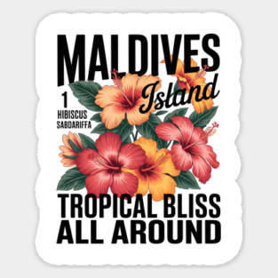 Maldives Island Tropical Bliss Hibiscus Magnet