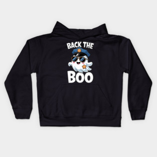 Back the Boo Funny Halloween Police Ghost Kids Hoodie