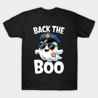 Back the Boo Funny Halloween Police Ghost T-Shirt