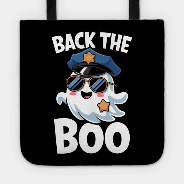 Back the Boo Funny Halloween Police Ghost Tote by belownormal