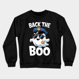Back the Boo Funny Halloween Police Ghost Crewneck Sweatshirt